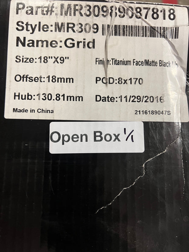 [Open Box] Method 309 - Titanium 18x9, 8x170, +18mm (Single Wheel)
