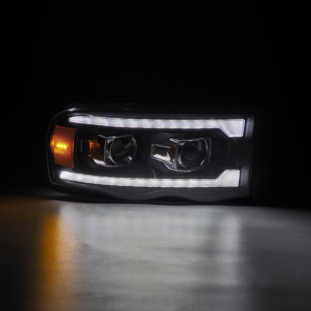 Alpha Rex 02-05 Dodge Ram LUXX-Series LED Projector Headlights Black - CJC Off Road