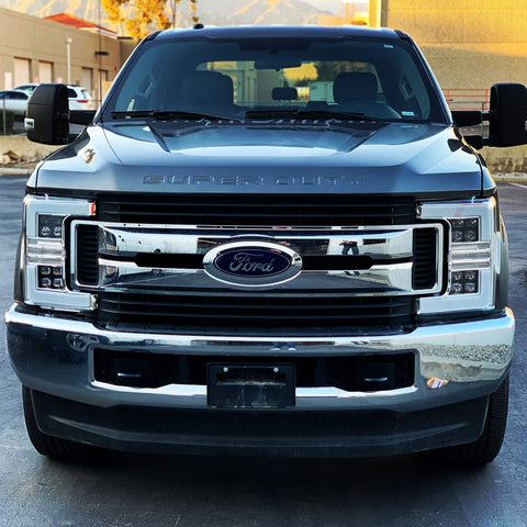 17-19 Ford Super Duty NOVA-Series LED Projector Headlights Chrome | AlphaRex