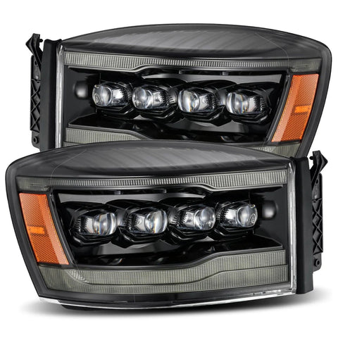 [Open Box] ALPHA REX 06-08 DODGE RAM NOVA-SERIES LED PROJECTOR HEADLIGHTS ALPHA-BLACK