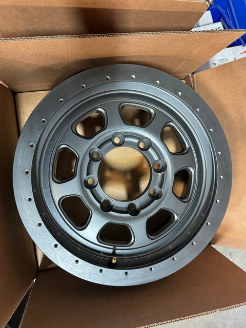 [Open Box] CJC EDITION RAM TRAIL READY 17X8.5" SIMULATED BEADLOCK ALUMINUM WHEEL - Graphite / Black Ring (Single Wheel)