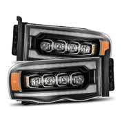 Alpha Rex 02-05 Dodge Ram NOVA-Series LED Projector Headlights Black - CJC Off Road