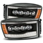 Alpha Rex 06-08 Dodge Ram NOVA-Series LED Projector Headlights Black - CJC Off Road