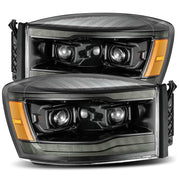 Alpha Rex 06-08 Dodge Ram LUXX-Series LED Projector Headlights Alpha-Black - CJC Off Road