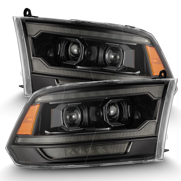 Alpha Rex 09-18 Ram Truck LUXX-Series (5th Gen 2500 G2 Style) LED Projector Headlights Alpha-Black - CJC Off Road