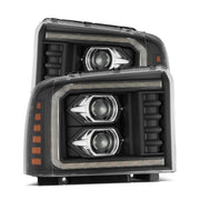 Alpha Rex 05-07 Ford Super Duty LUXX-Series LED Projector Headlights Black - CJC Off Road