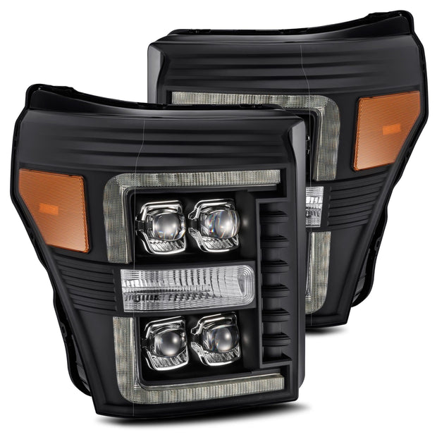 Alpha Rex 11-16 Ford Super Duty NOVA-Series LED Projector Headlights Black - CJC Off Road