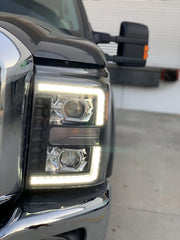 Alpha Rex 11-16 Ford Super Duty LUXX-Series LED Projector Headlights Alpha-Black - CJC Off Road