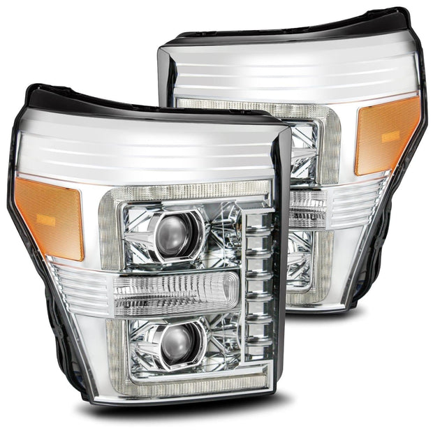 Alpha Rex 11-16 Ford Super Duty LUXX-Series LED Projector Headlights Chrome - CJC Off Road