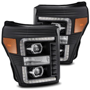 Alpha Rex 11-16 Ford Super Duty LUXX-Series LED Projector Headlights Black - CJC Off Road