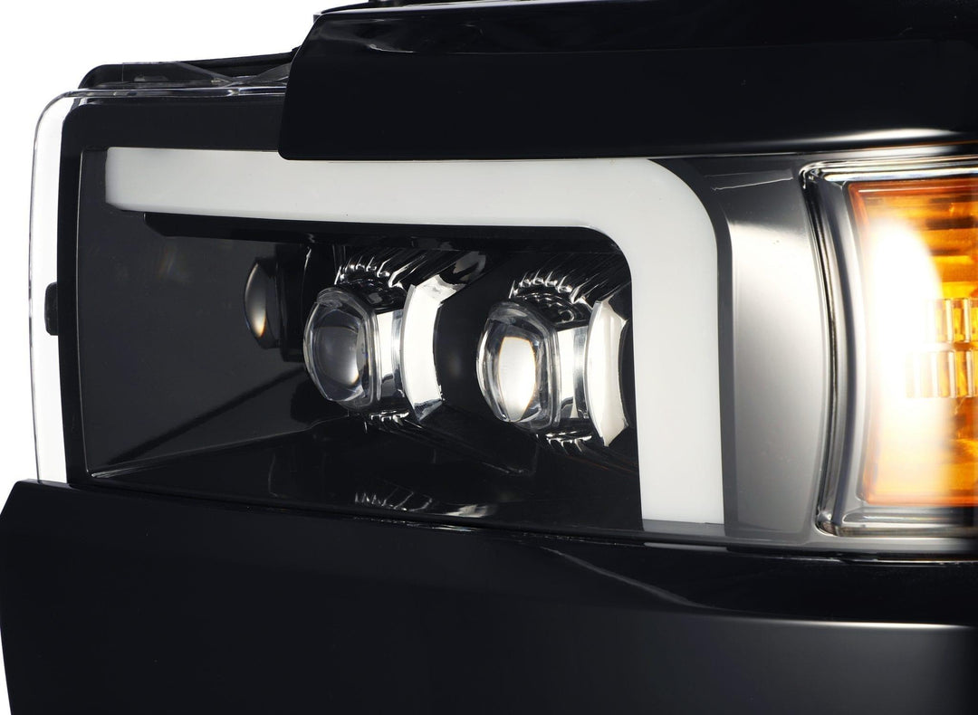 DPT Motorsports Smoked Amber Projector Headlights For 2014-2015 Chevy Silverado – LED DRL