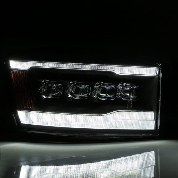 Alpha Rex 06-08 Dodge Ram NOVA-Series LED Projector Headlights Black - CJC Off Road