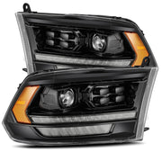 Alpha Rex 09-18 Ram Truck LUXX-Series (5th Gen 2500 Style) LED Projector Headlights Alpha-Black - CJC Off Road