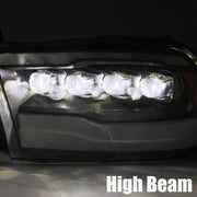 Alpha Rex 09-18 Ram Truck NOVA-Series LED Projector Headlights Jet Black - CJC Off Road