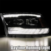 Alpha Rex 09-18 Ram Truck LUXX-Series LED Projector Headlights Alpha-Black - CJC Off Road