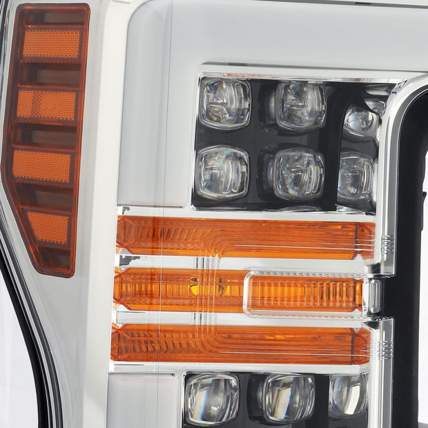 Alpha Rex 17-19 Ford Super Duty NOVA-Series LED Projector Headlights Chrome - CJC Off Road