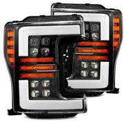 Alpha Rex 17-19 Ford Super Duty NOVA-Series LED Projector Headlights Jet Black - CJC Off Road