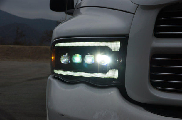 Alpha Rex 02-05 Dodge Ram NOVA-Series LED Projector Headlights Chrome - CJC Off Road