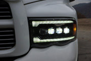 Alpha Rex 02-05 Dodge Ram NOVA-Series LED Projector Headlights Alpha-Black - CJC Off Road