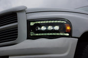 Alpha Rex 02-05 Dodge Ram NOVA-Series LED Projector Headlights Black - CJC Off Road