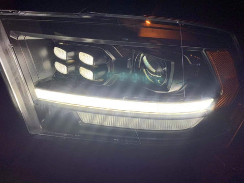 Alpha Rex 09-18 Ram Truck LUXX-Series (5th Gen 2500 Style) LED Projector Headlights Black - CJC Off Road